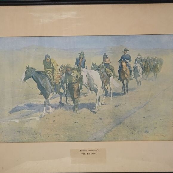 Frederick Remington The Bell Mare Original Western Art Signed Lithograph
